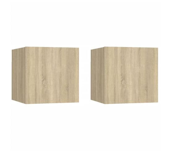 Meubles Tv Muraux 2 Pcs Chêne Sonoma 30,5x30x30 Cm