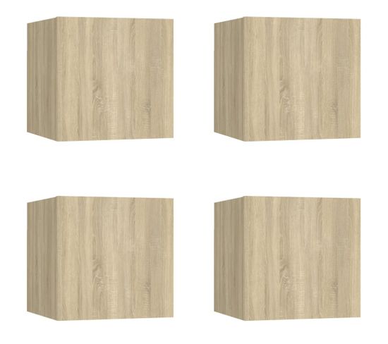 Meubles Tv Muraux 4 Pcs Chêne Sonoma 30,5x30x30 Cm