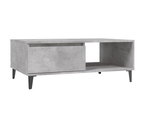 Table Basse Gris Béton 90x60x35 Cm Aggloméré