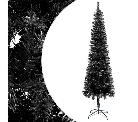 Sapin De Noël Étroit Noir 120 Cm