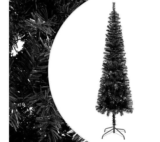 Sapin De Noël Étroit Noir 150 Cm