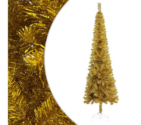 Sapin De Noël Étroit Doré 120 Cm