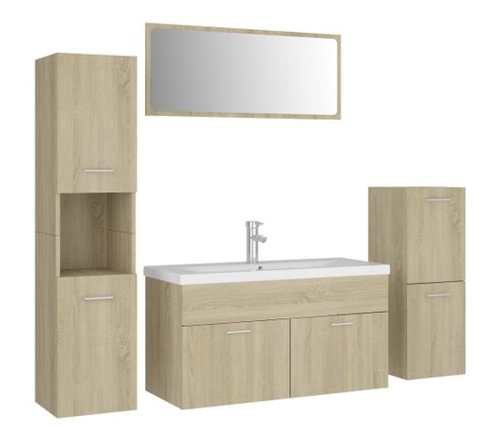 Ensemble De Meubles De Salle De Bain Chêne Sonoma Aggloméré