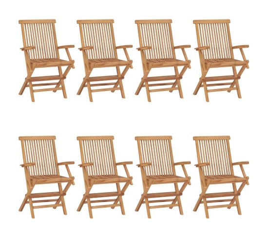 Chaises De Jardin 8 PCs Bois De Teck Massif