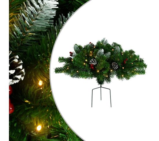 Arbre De Noël Artificiel Pré-éclairé D'allée Vert 40 Cm Pvc