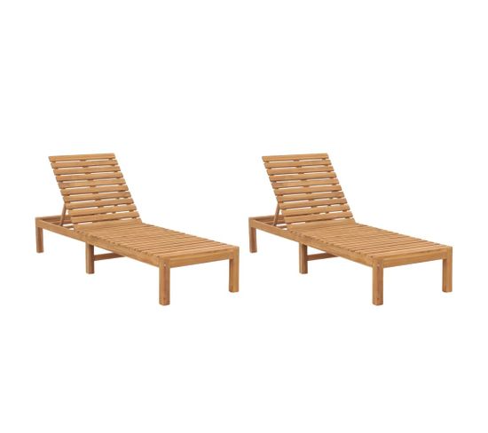 Chaises Longues Lot De 2 Bois De Teck Solide