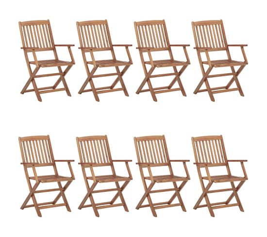 Chaises Pliables D'extérieur 8 PCs Bois D'acacia Solide