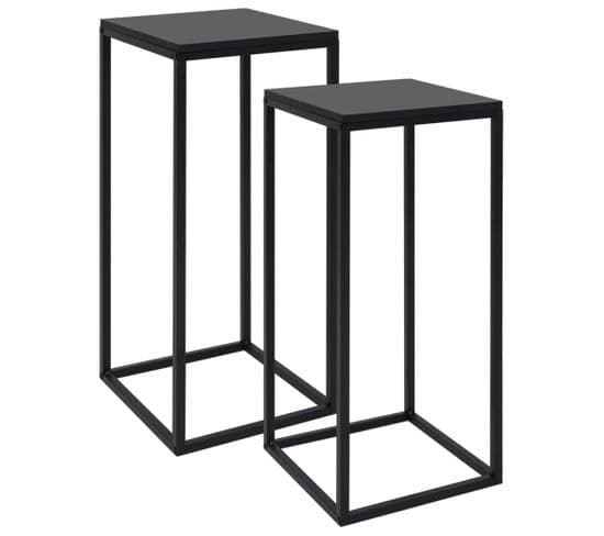 Tables D'appoint 2 PCs Noir Acier