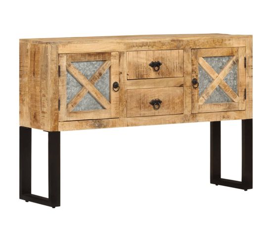 Buffet 110x30x74 Cm Bois De Manguier Brut