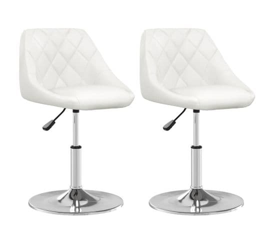 Chaises De Salle À Manger 2 PCs Blanc Similicuir