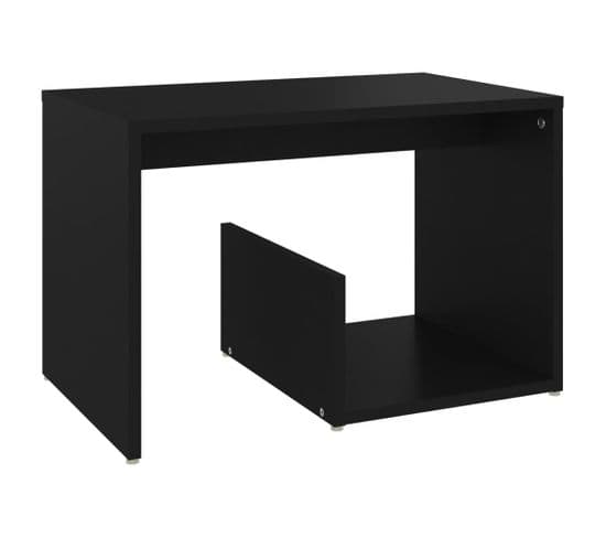 Table D'appoint Noir 59x36x38 Cm Aggloméré