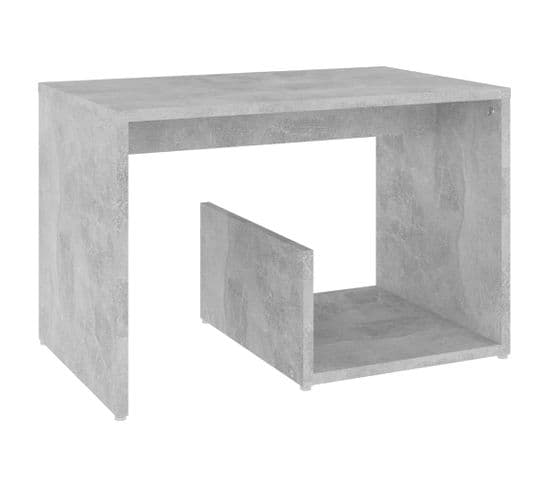 Table D'appoint Gris Béton 59x36x38 Cm Aggloméré