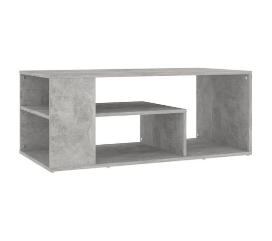 Table Basse Gris Béton 100x50x40 Cm Aggloméré