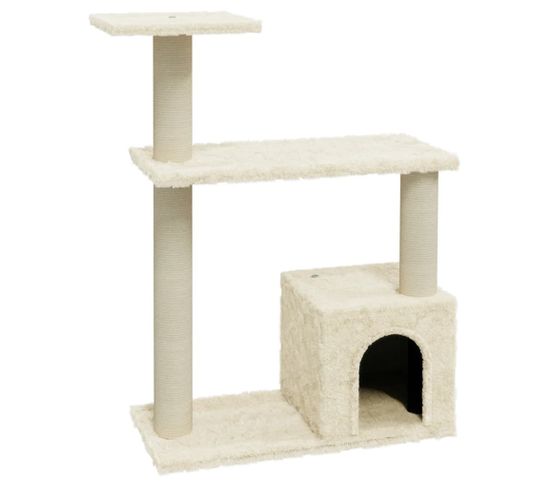 Arbre à Chat Avec Griffoirs En Sisal Crème 70 Cm