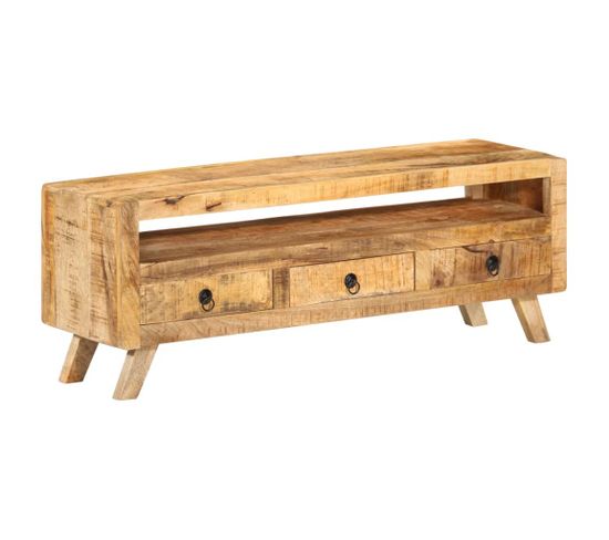 Meuble TV 110x30x40 Cm Bois Massif De Manguier