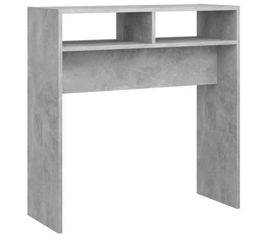 Table Console Gris Béton 78x30x80 Cm Aggloméré