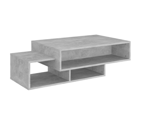 Table Basse Gris Béton 105x55x32 Cm Aggloméré