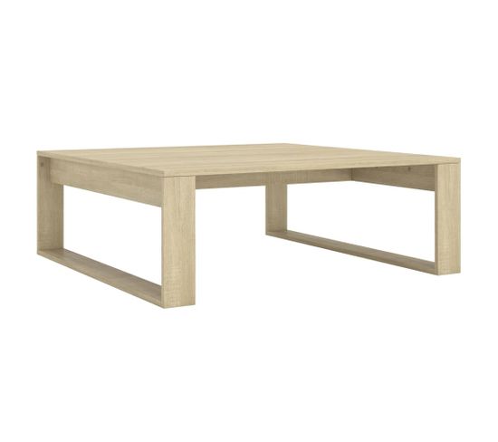 Table Basse Chêne Sonoma 100x100x35 Cm Aggloméré