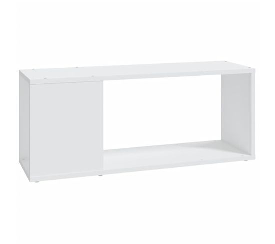 Meuble TV Blanc 80x24x32 Cm Aggloméré