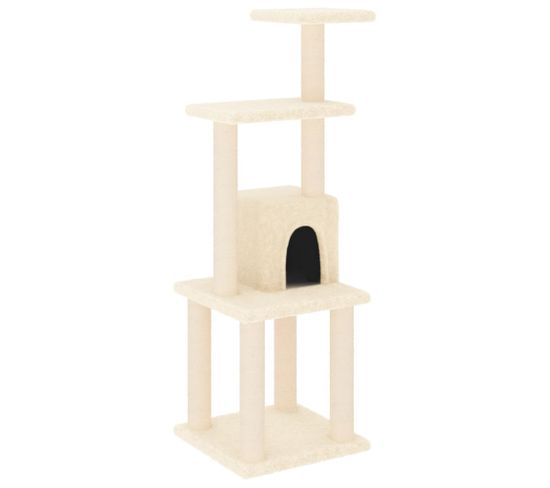 Arbre à Chat Avec Griffoirs En Sisal Crème 105 Cm