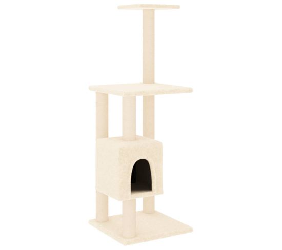 Arbre à Chat Avec Griffoirs En Sisal Crème 104 Cm