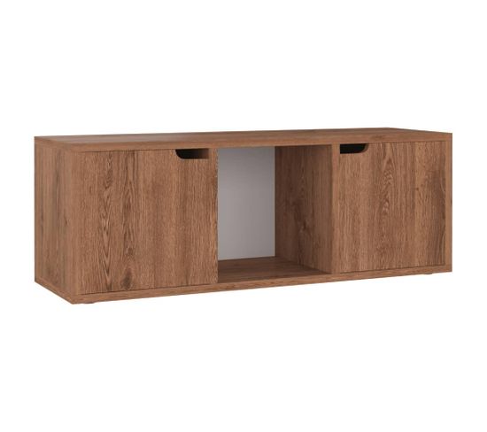 Meuble TV Chêne Marron 88,5x27,5x30,5 Cm Aggloméré