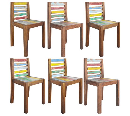 Chaises à Manger Lot De 6 Bois De Récupération Solide