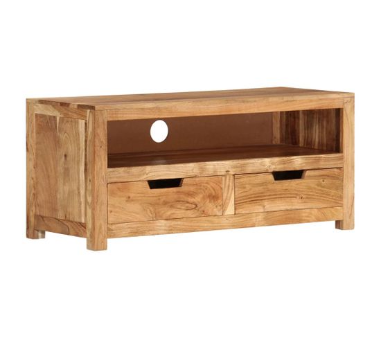 Meuble TV 88x35x40 Cm Bois D'acacia Massif