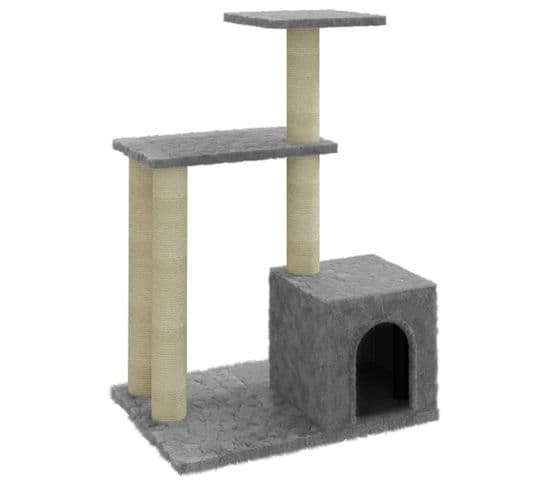 Arbre à Chat Avec Griffoirs En Sisal Gris Clair 71 Cm