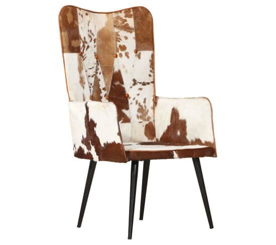 Fauteuil Accoudoir Vintage En Cuir Véritable Orwell