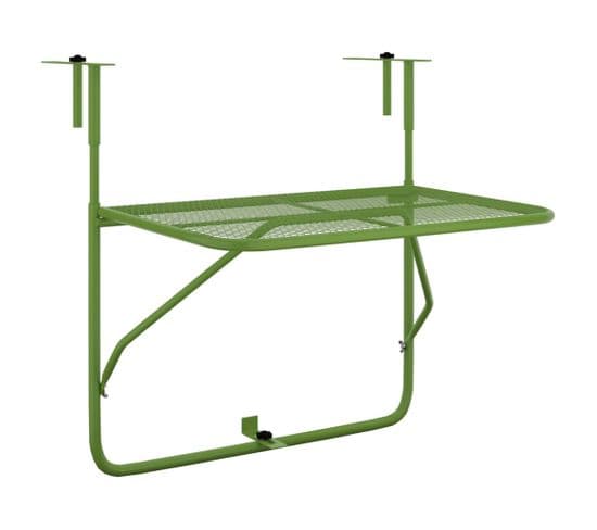 Table De Balcon Vert 60x40 Cm Acier