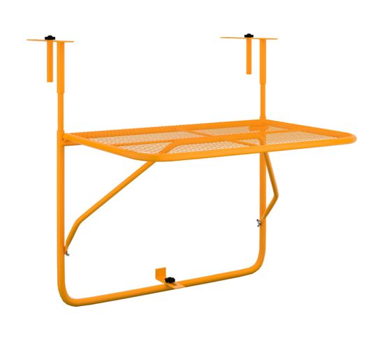 Table De Balcon Jaune 60x40 Cm Acier