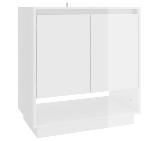 Buffet Blanc Brillant 70x41x75 Cm Aggloméré