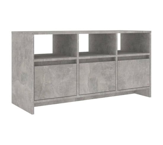 Meuble TV Gris Béton 102x37,5x52,5 Cm Aggloméré