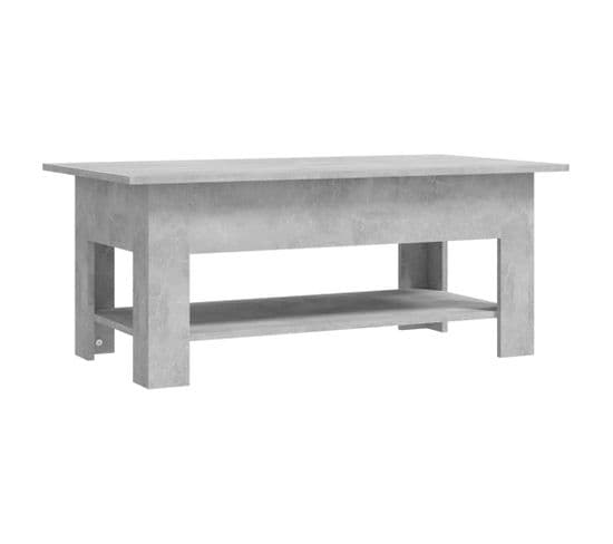 Table Basse Gris Béton 102x55x42 Cm Aggloméré