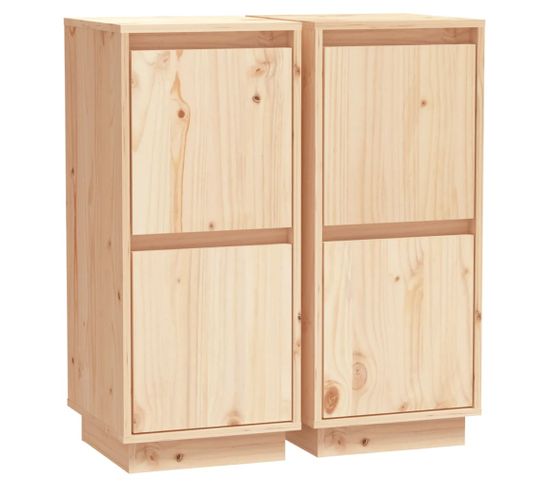 Buffets 2 PCs 31,5x34x75 Cm Bois Massif De Pin