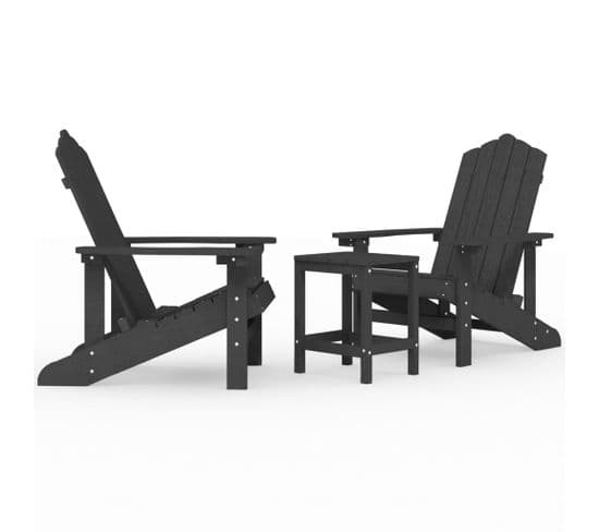 Chaises De Jardin Adirondack Avec Table Pehd Anthracite