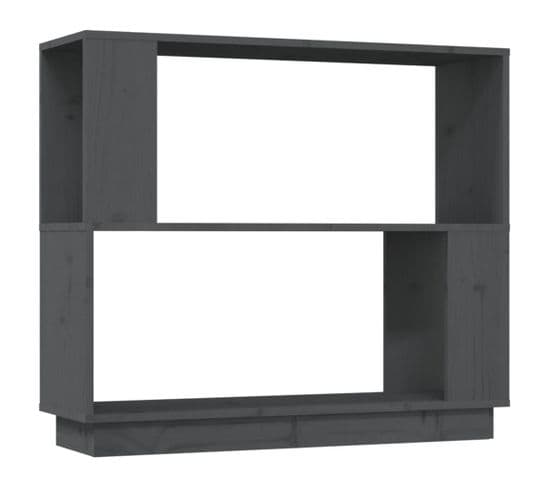 Bibliothèque/séparateur De Pièce Gris 80x25x70 Cm Pin Solide