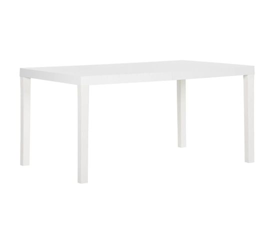 Table De Jardin 150x90x72 Cm Pp Blanc