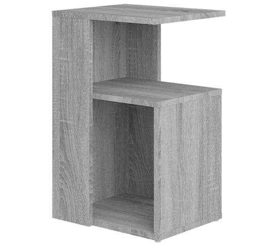 Table D'appoint Sonoma Gris 36x30x56 Cm Bois Contreplaqué