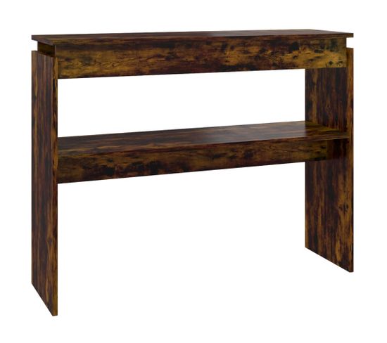 Table Console Chêne Fumé 102x30x80 Cm Bois Contreplaqué