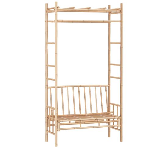 Banc De Jardin Avec Pergola 116 Cm Bambou