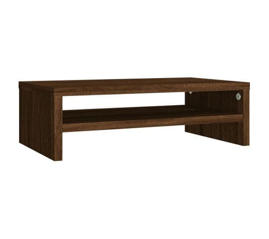 Support De Moniteur Chêne Marron 42x24x13 Cm Bois Contreplaqué