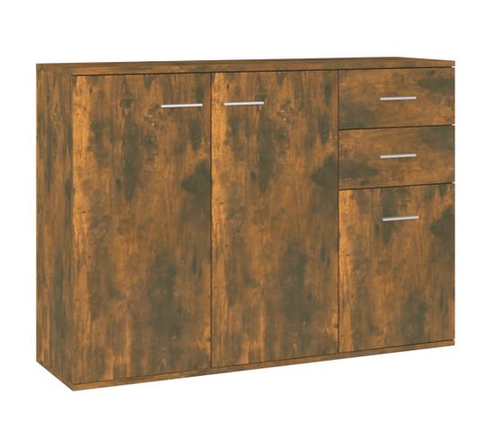 Buffet Chêne Fumé 105x30x75 Cm Bois Contreplaqué