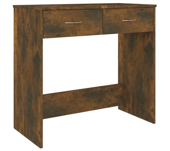 Bureau Chêne Fumé 80x40x75 Cm Bois Contreplaqué