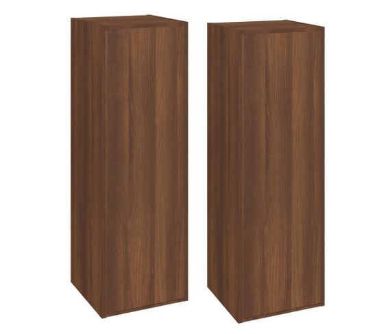 Meubles TV 2 Pièces Chêne Marron 30,5x30x90 Cm Bois Contreplaqué