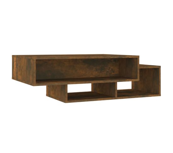 Table Basse Chêne Fumé 105x55x32 Cm Bois Contreplaqué