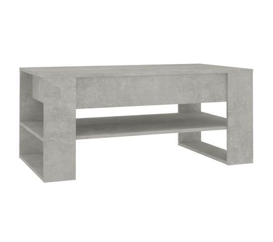 Table Basse Gris Béton 102x55x45 Cm Bois D'ingénierie