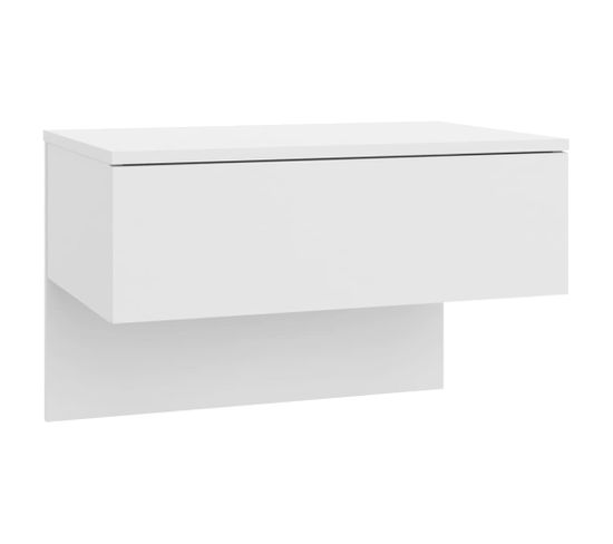 Table De Chevet Murale Blanc Brillant