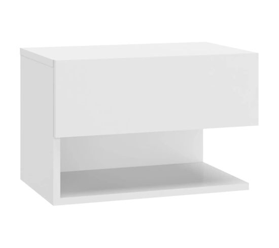 Table De Chevet Murale Blanc Brillant